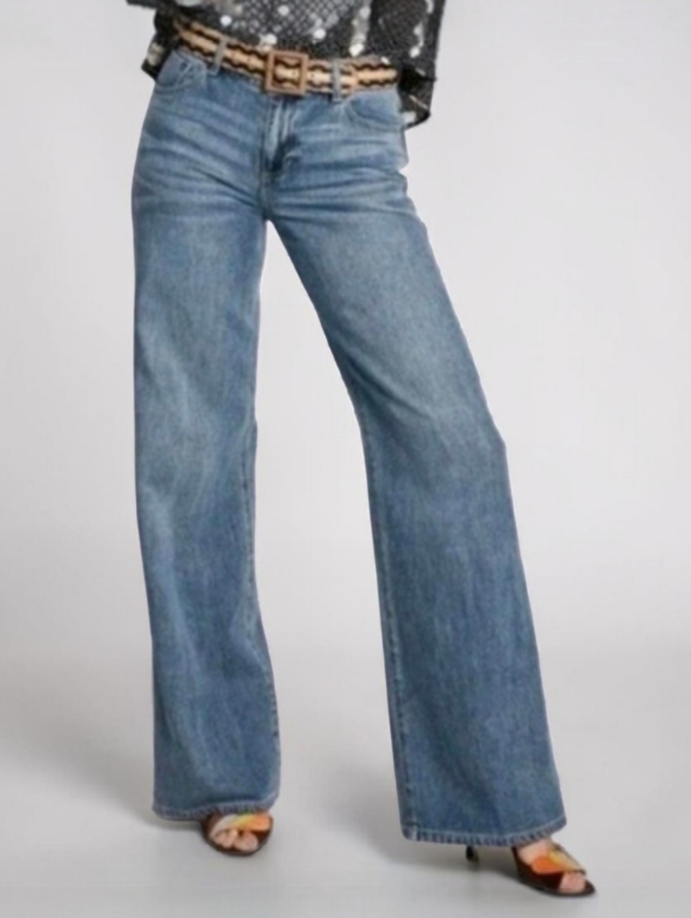 Cabi Wide Leg Jean Size 4 Ashbury Mid-rise Stretch Denim - Picture 6 of 13